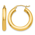 10k Polished 4mm Lightweight Tube Hoop Earrings