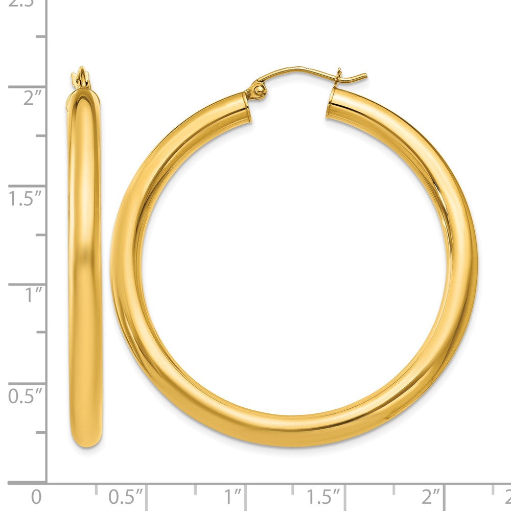 10k Polished 4mm Lightweight Tube Hoop Earrings