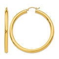 10K Polished 4mm Tube Hoop Earrings