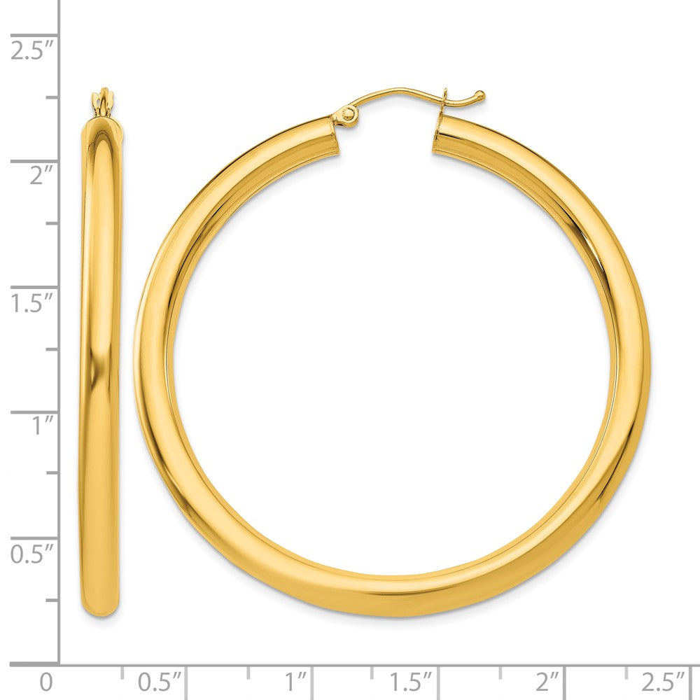 10k Polished 4mm Lightweight Tube Hoop Earrings
