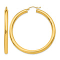 10k Polished 4mm Lightweight Tube Hoop Earrings