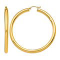 10K Polished 4mm Tube Hoop Earrings