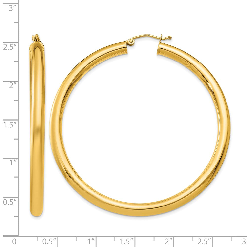 10k Polished 4mm Lightweight Tube Hoop Earrings