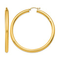 10k Polished 4mm Lightweight Tube Hoop Earrings