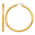 10K Polished 4mm Tube Hoop Earrings