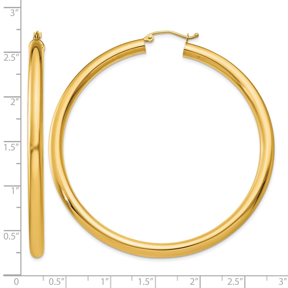 10k Polished 4mm Lightweight Tube Hoop Earrings