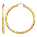 10k Polished 4mm Lightweight Tube Hoop Earrings