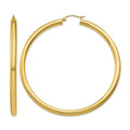 10k Polished 4mm Lightweight Tube Hoop Earrings