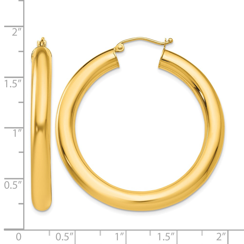 10k Polished 5mm Tube Hoop Earrings