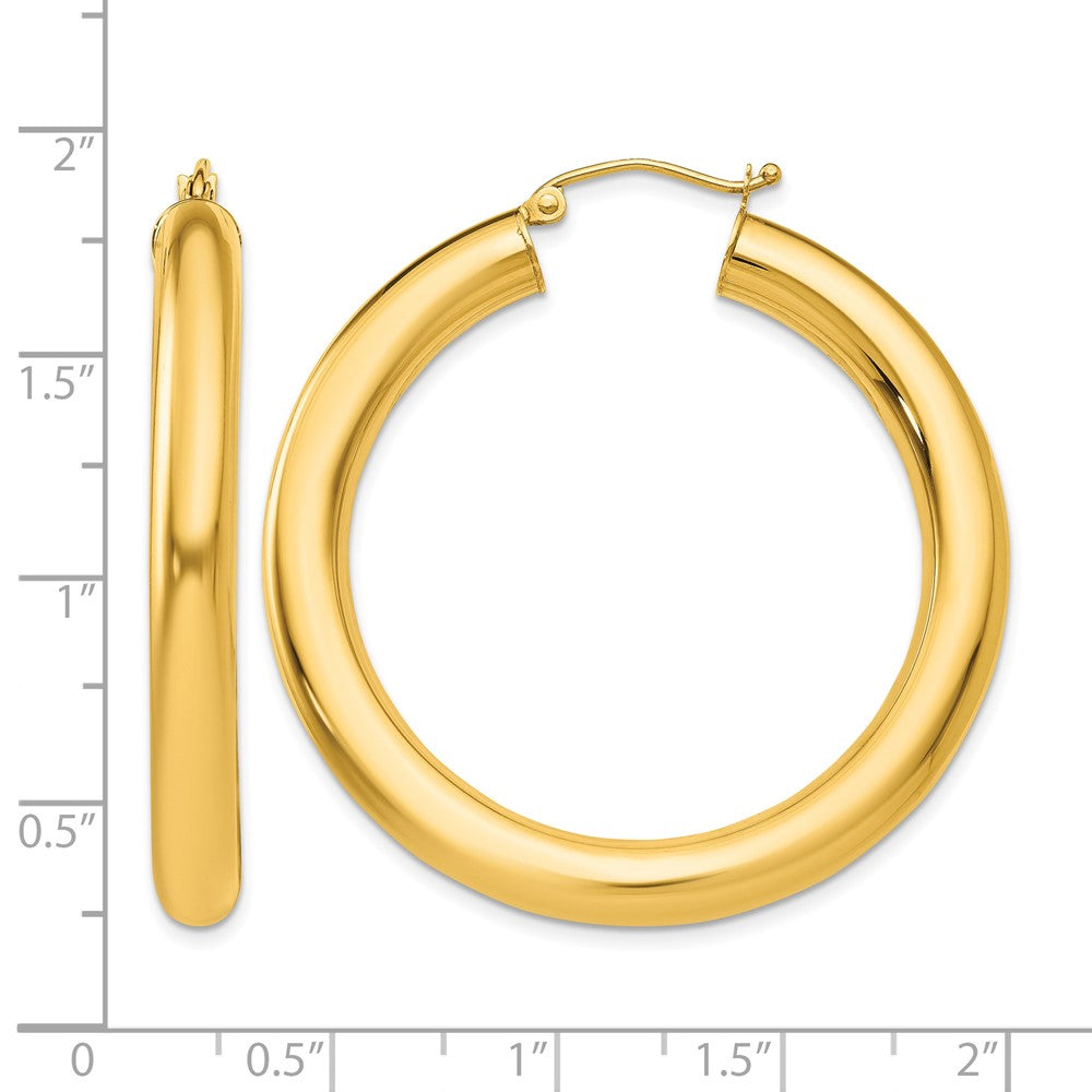 10k Yellow Gold Polished 5mm Lightweight Hoop Earrings