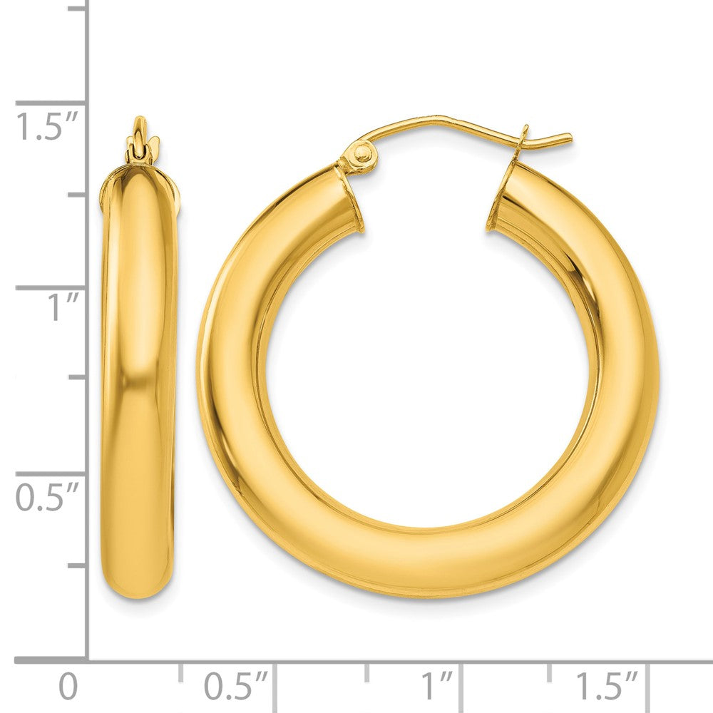 10k Yellow Polished 5mm Lightweight Hoop Earrings