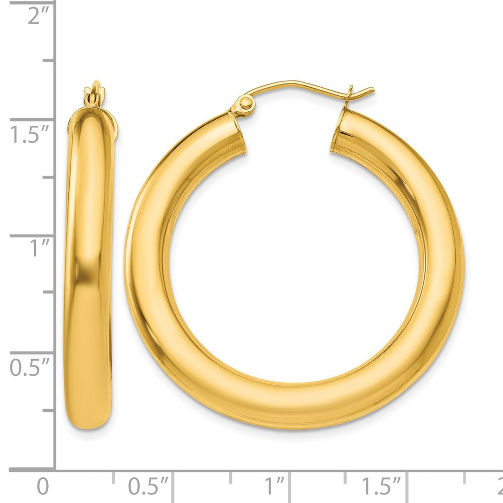 10k Polished 5mm Tube Hoop Earrings