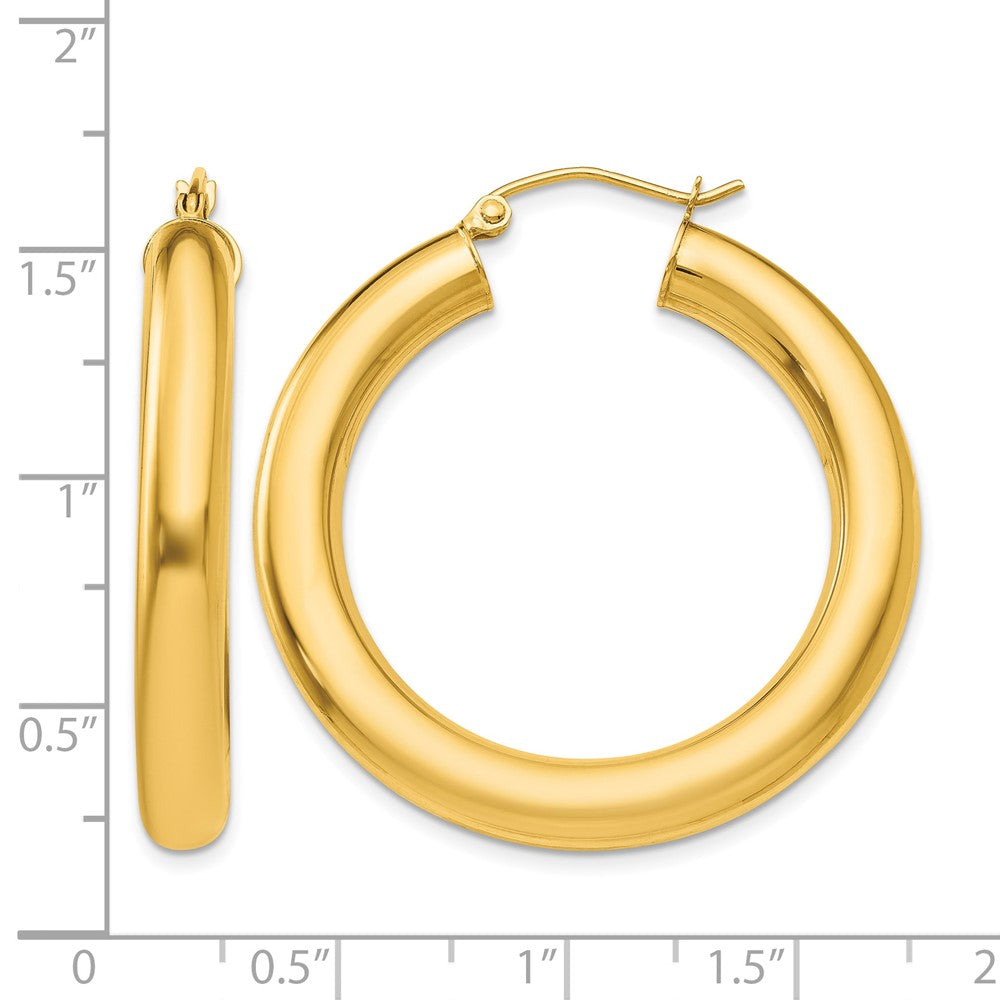 10k Yellow Gold Polished 5mm Lightweight Hoop Earrings