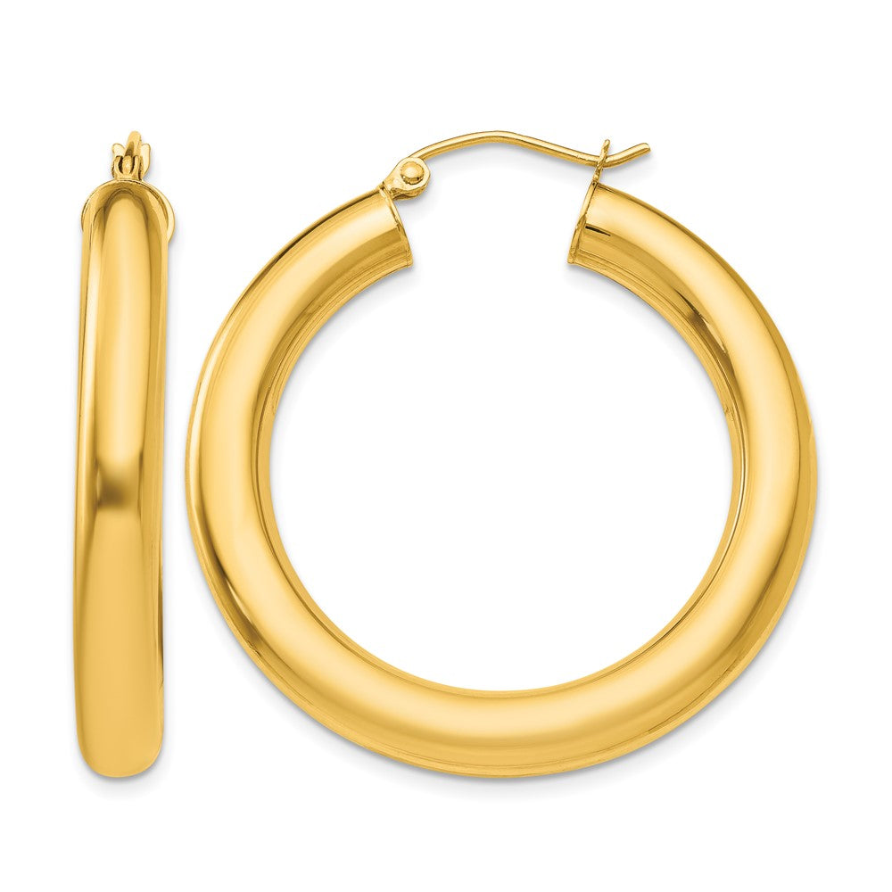 10k Yellow Gold Polished 5mm Lightweight Hoop Earrings