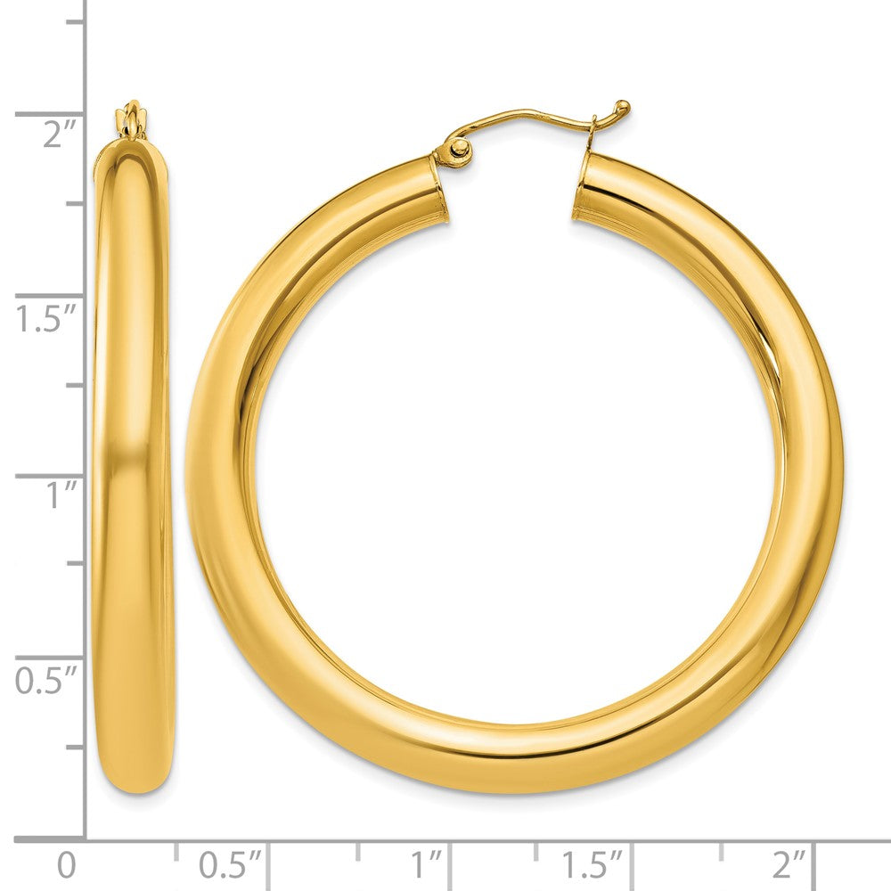10k Polished 5mm Tube Hoop Earrings