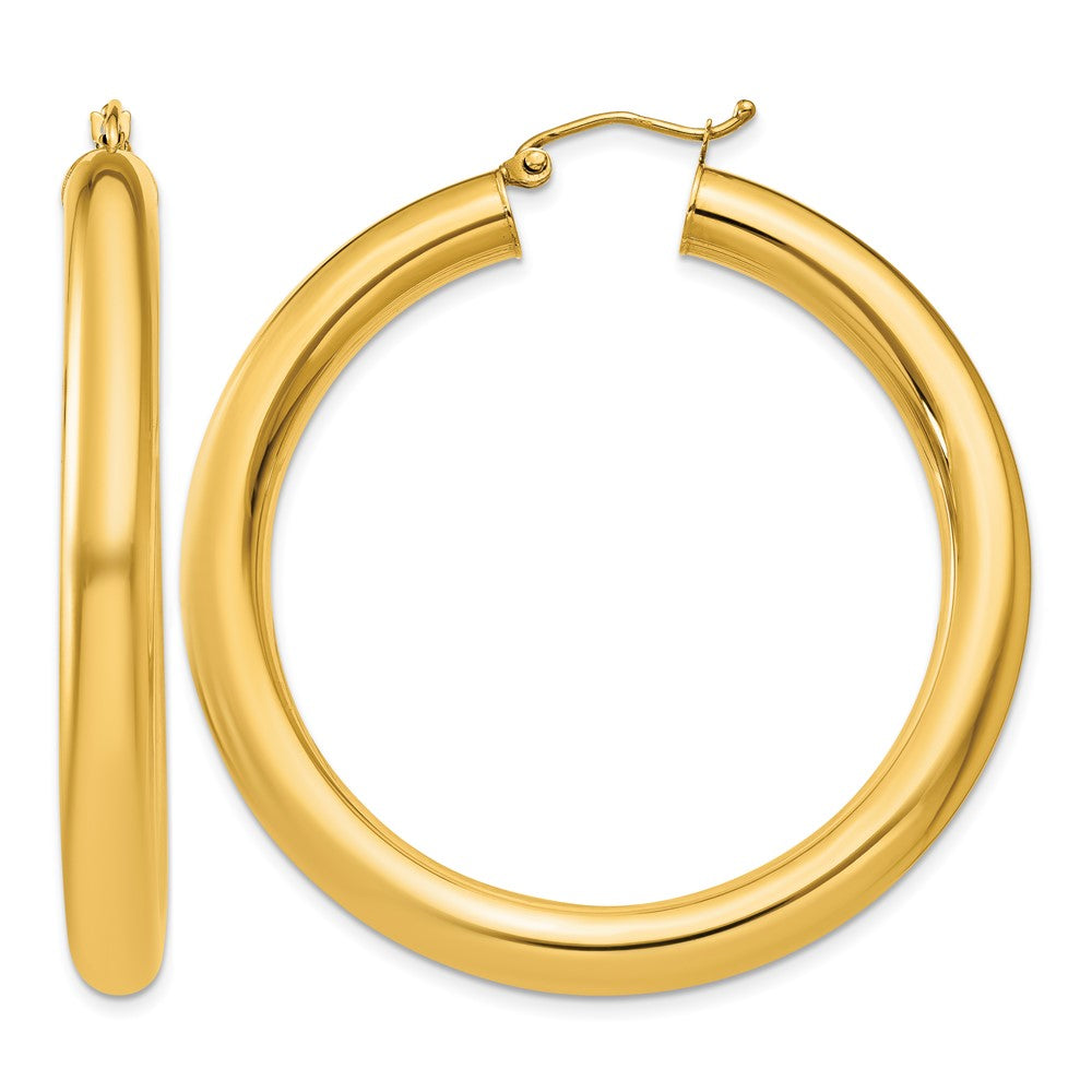10k Polished 5mm Tube Hoop Earrings