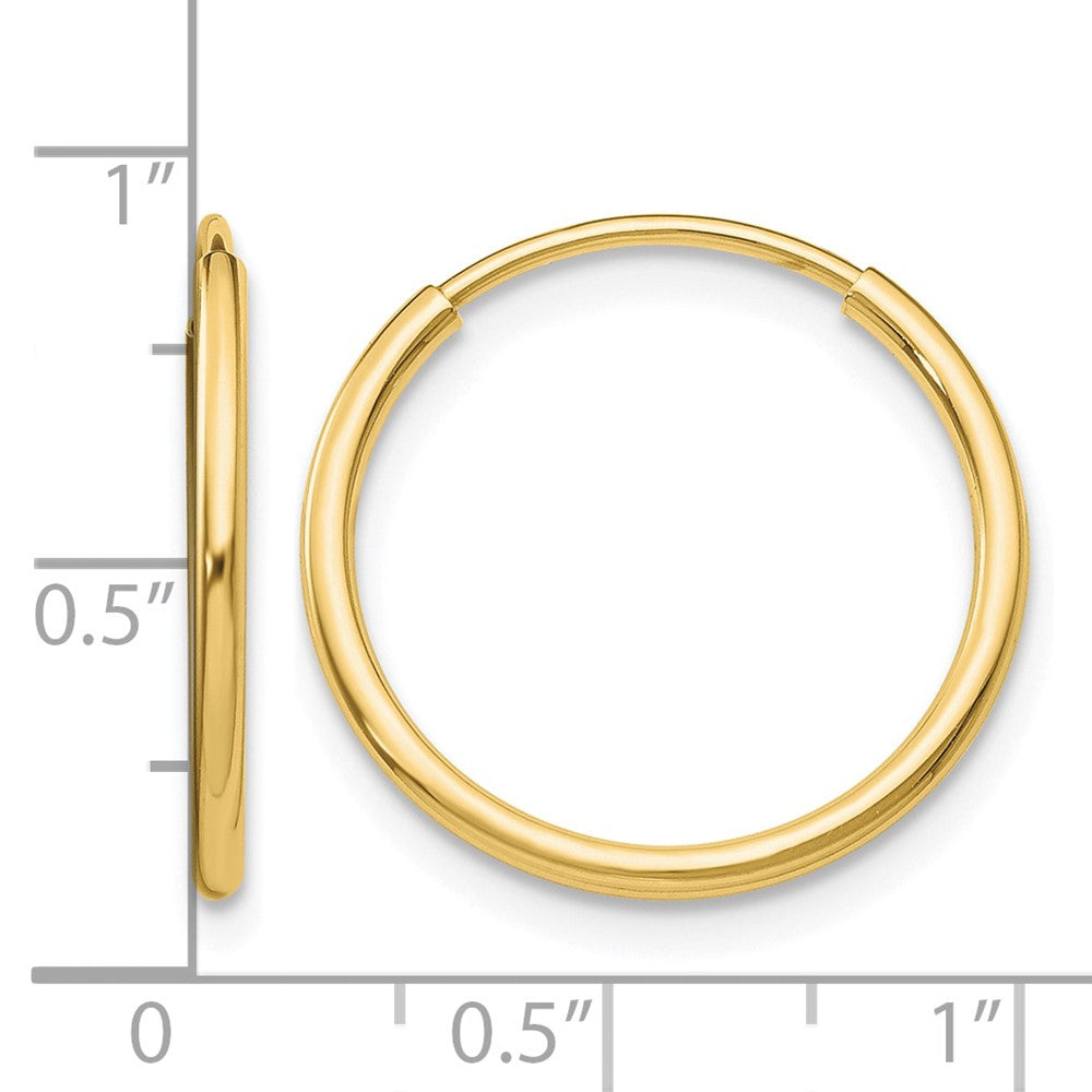 10k Polished Endless Tube Hoop Earrings