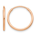 10k Rose Gold Polished Endless Tube Hoop Earrings