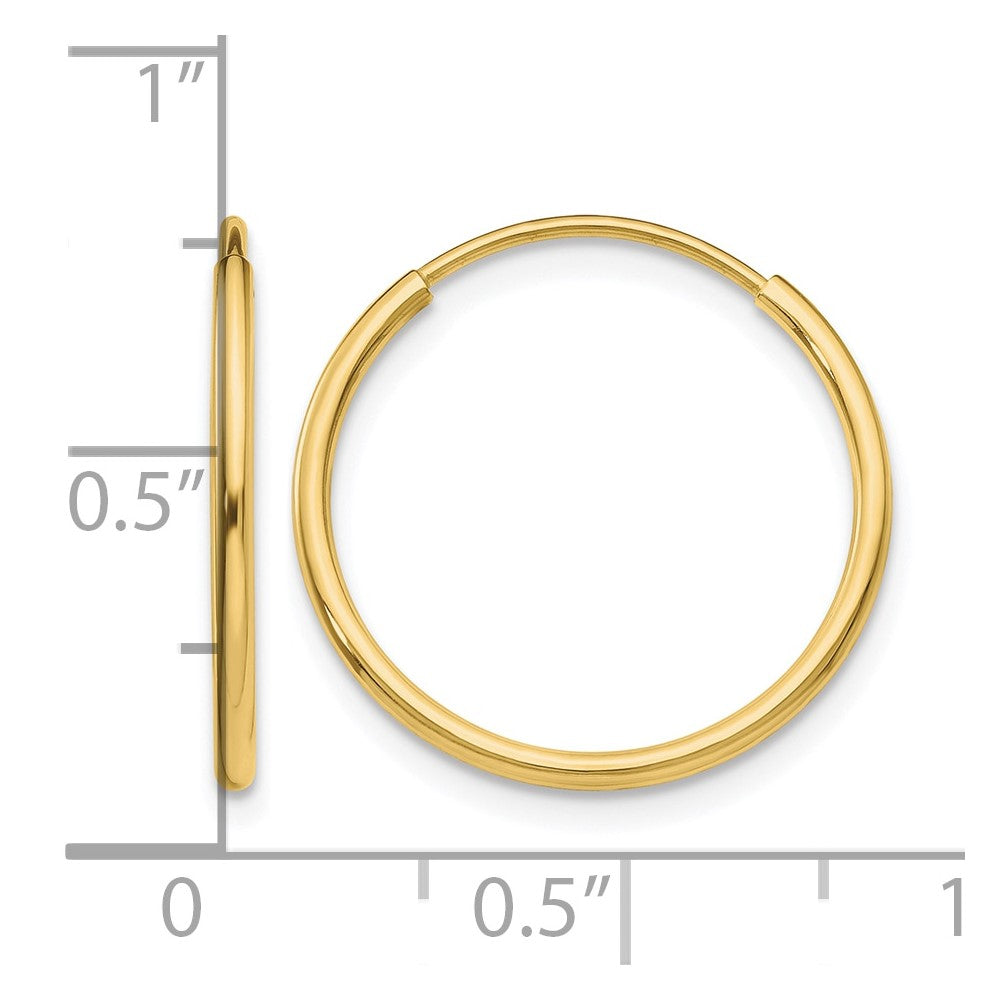 10k Polished Endless Tube Hoop Earrings