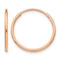 10k Rose Gold Polished Endless Tube Hoop Earrings