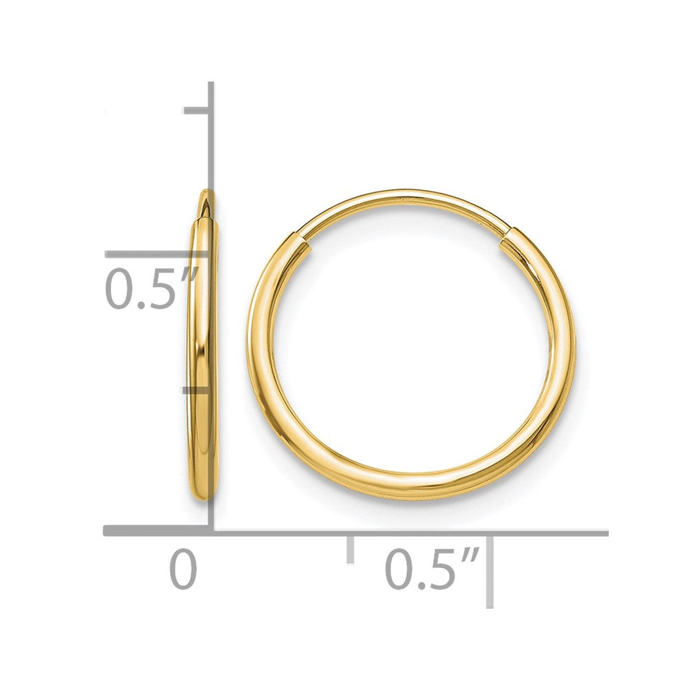 10k Polished Endless Tube Hoop Earrings
