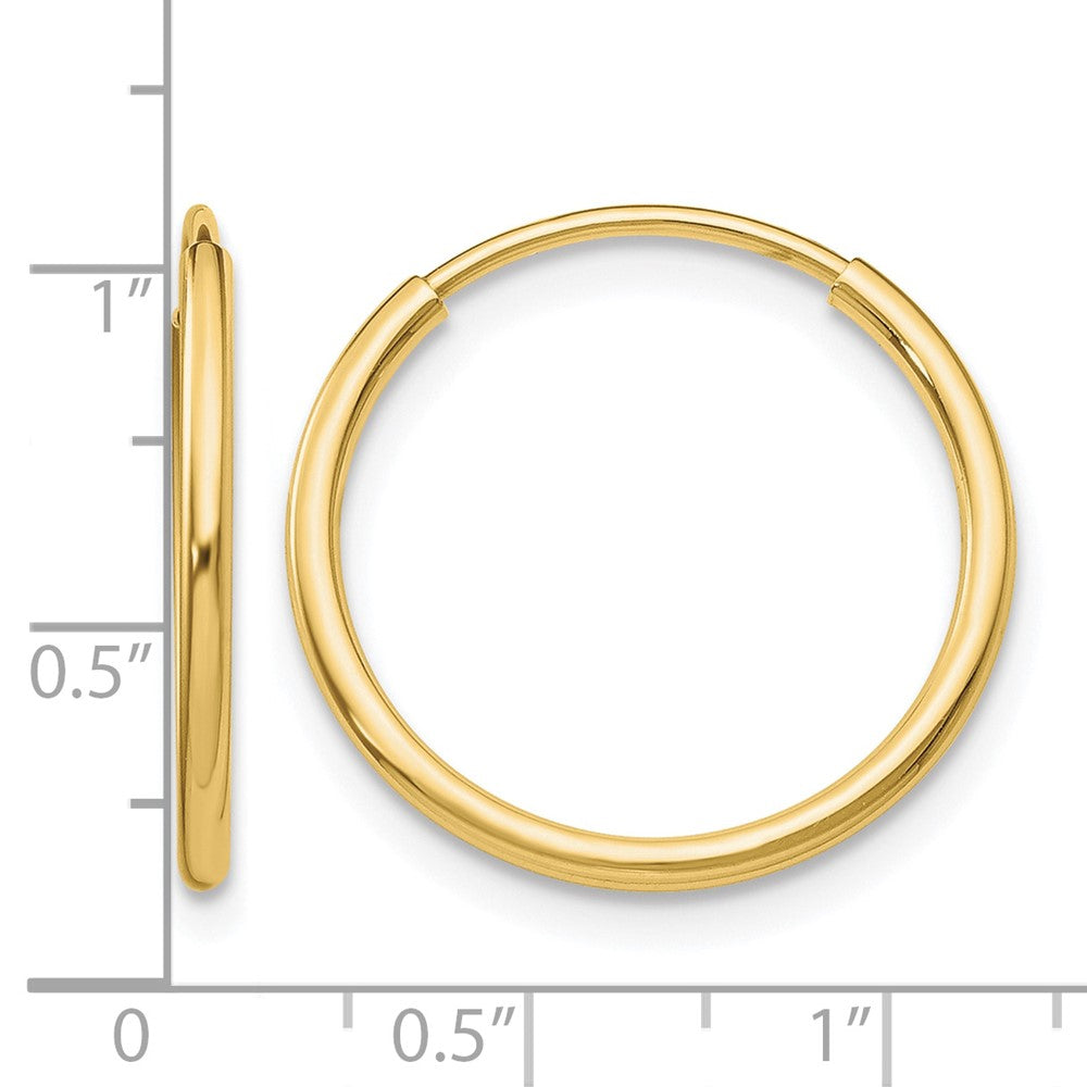 10k Polished Endless Tube Hoop Earrings