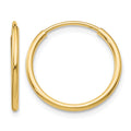 10k Polished Endless Tube Hoop Earrings