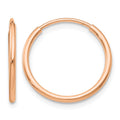 10k Rose Gold Polished Endless Tube Hoop Earrings
