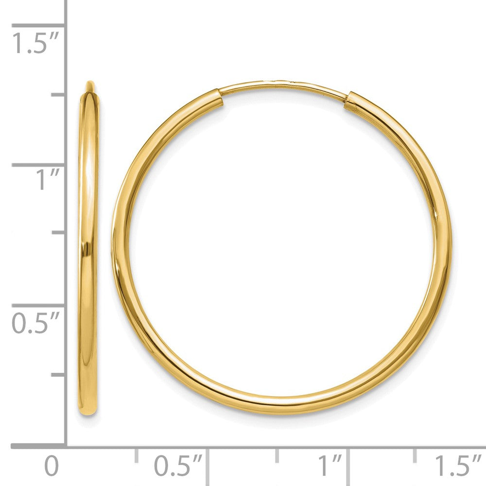 10k Polished Endless Tube Hoop Earrings