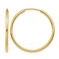 10k Polished Endless Tube Hoop Earrings