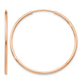 10k Rose Gold Polished Endless Tube Hoop Earrings