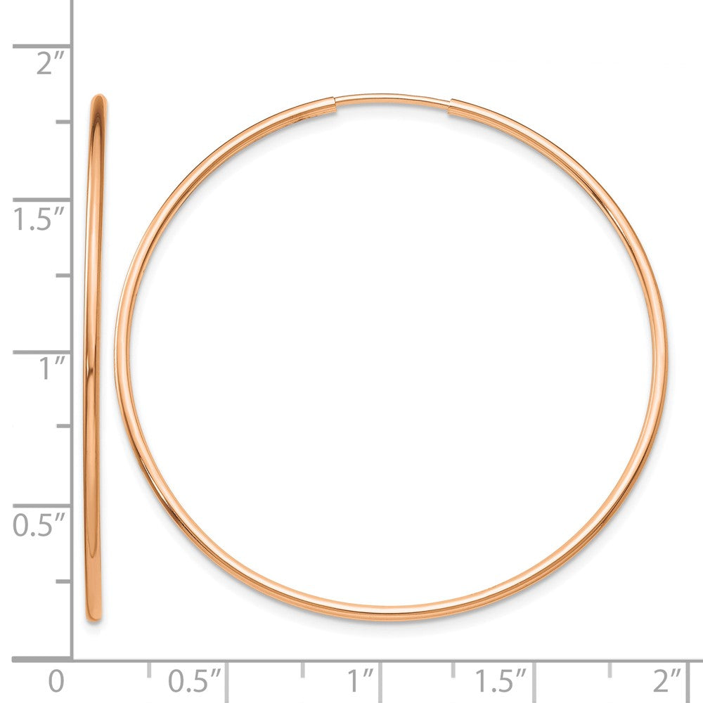 10k Rose Gold Polished Endless Tube Hoop Earrings