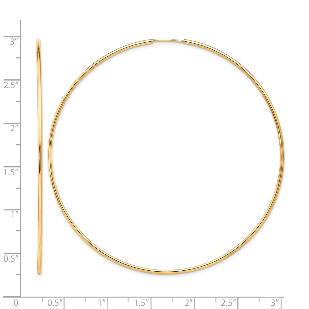 10k Polished Endless Tube Hoop Earrings