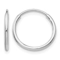10K White Gold 1.2mm Endless Hoop Earrings