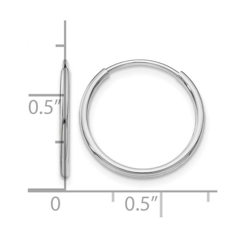 10K White Gold Endless Hoop Earrings