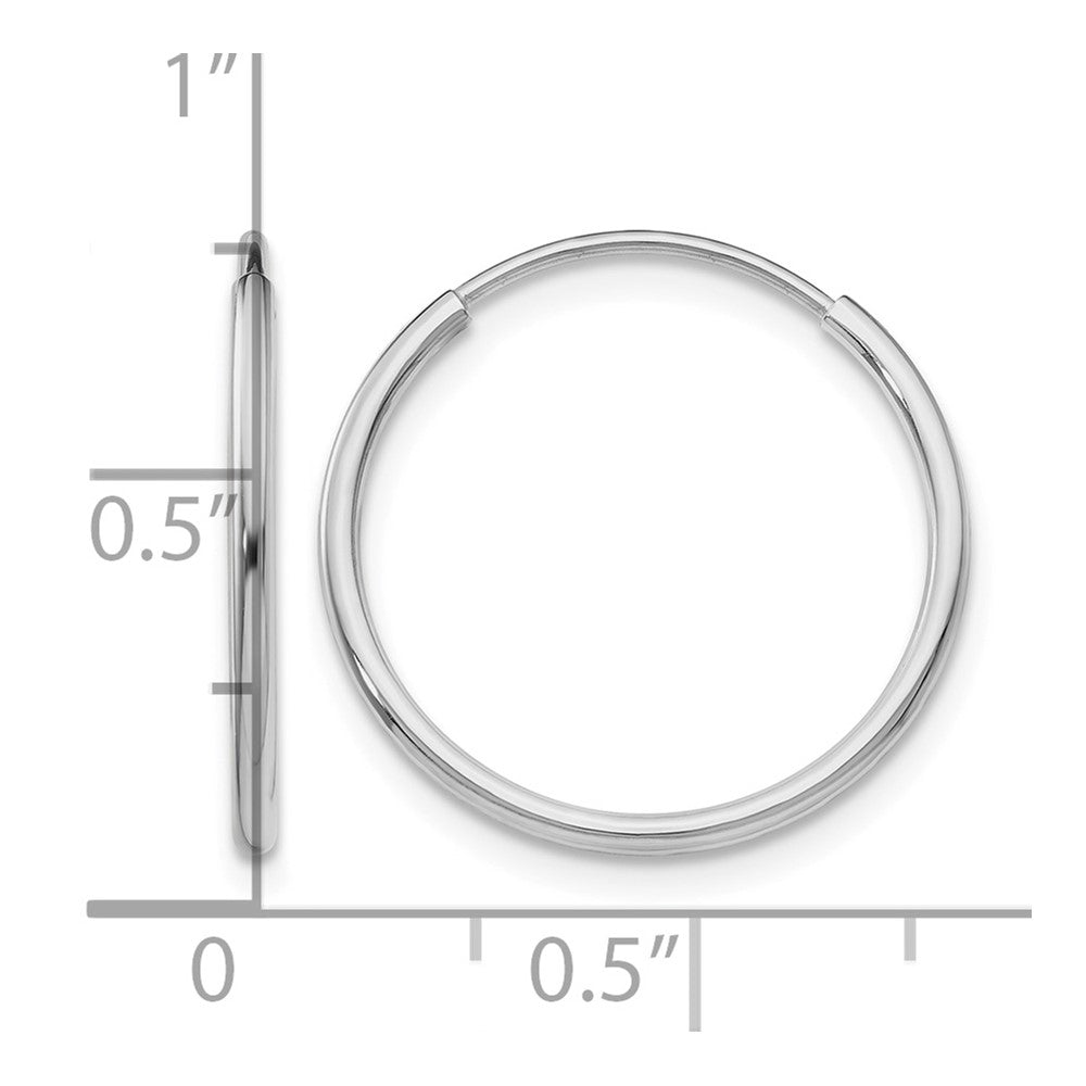 10K White Gold Endless Hoop Earrings
