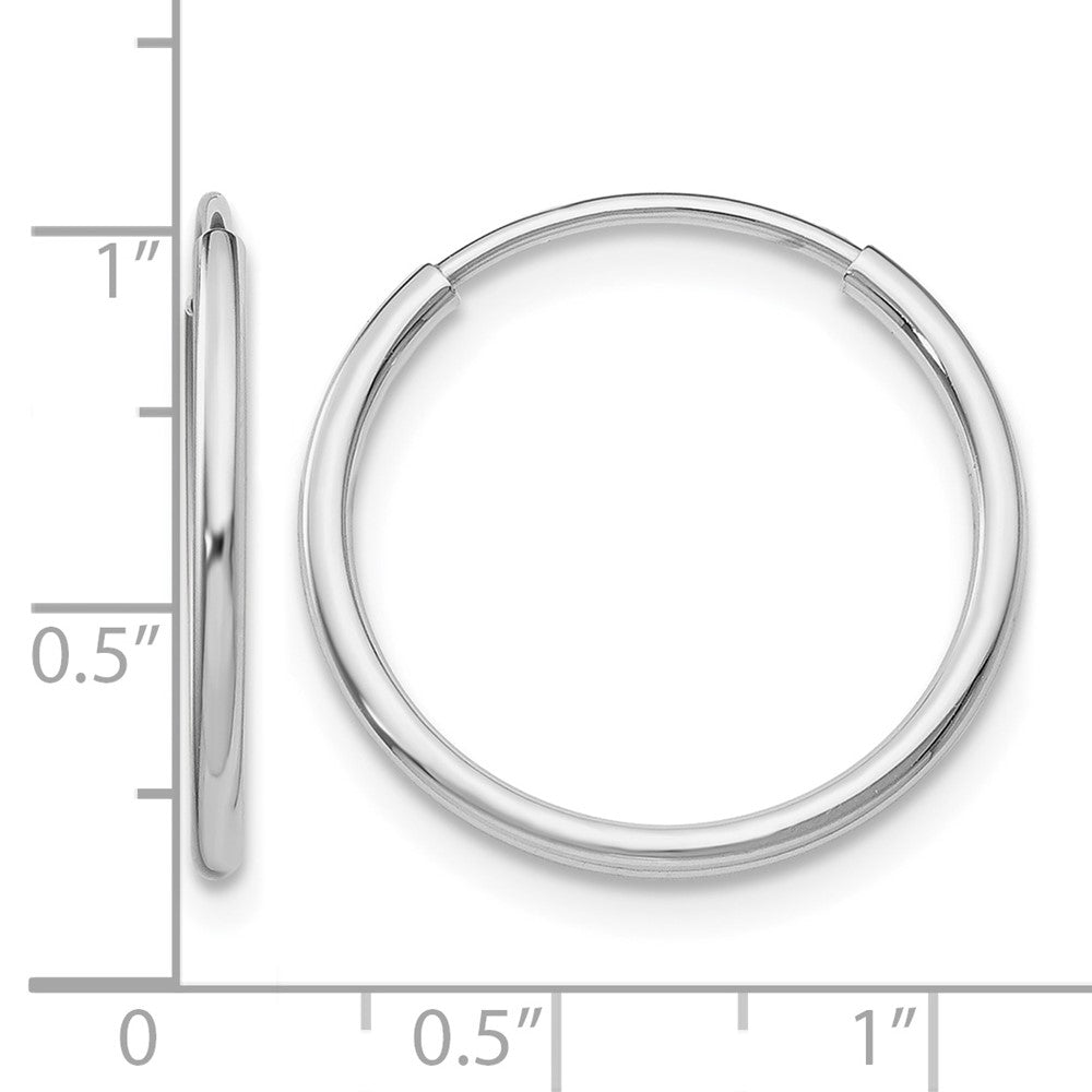 10K White Gold Endless Hoop Earrings