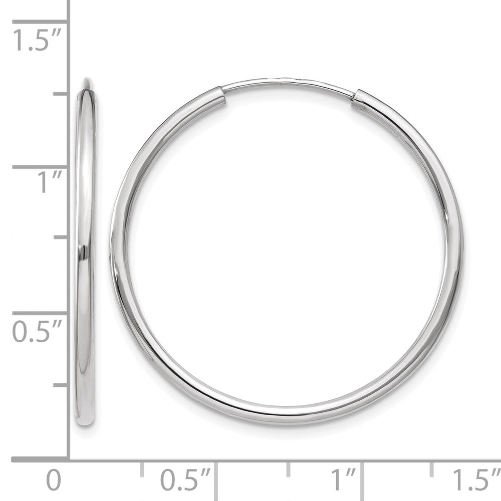 10K White Gold Endless Hoop Earrings