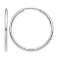 10K White Gold Endless Hoop Earrings