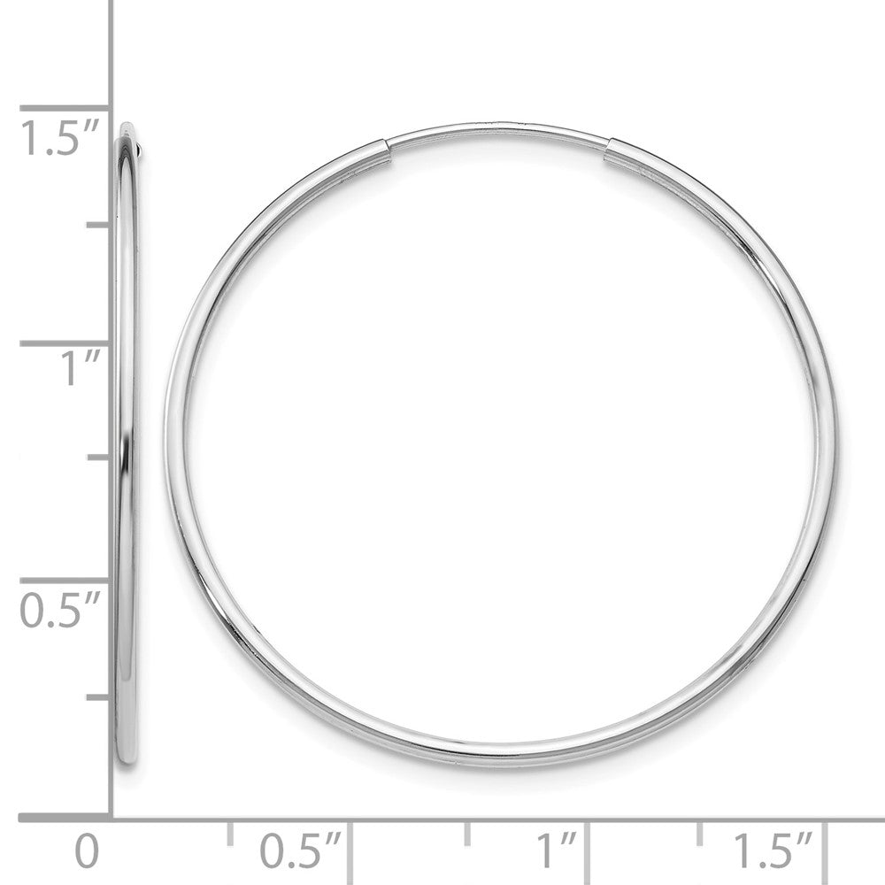 10K White Gold Endless Hoop Earrings