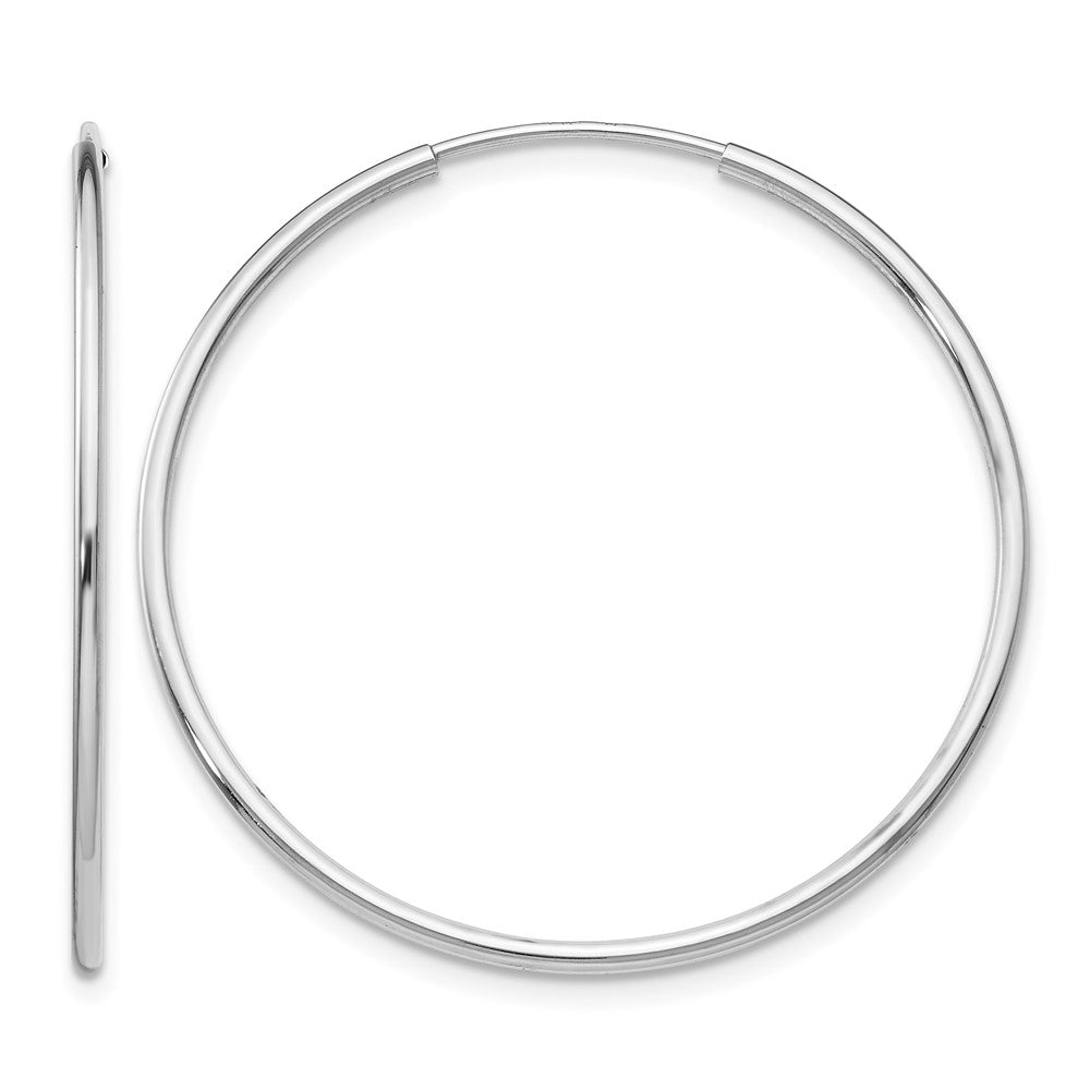 10K White Gold Endless Hoop Earrings