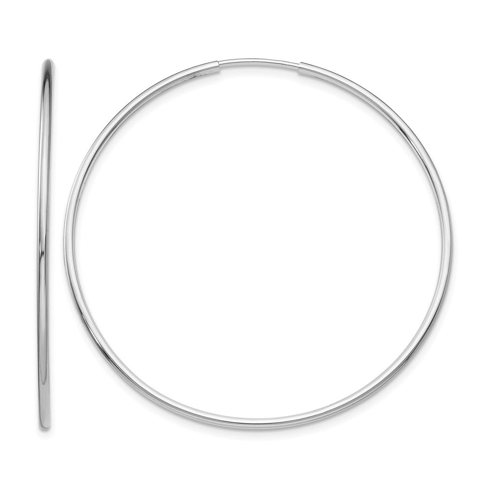 10K White Gold Endless Hoop Earrings