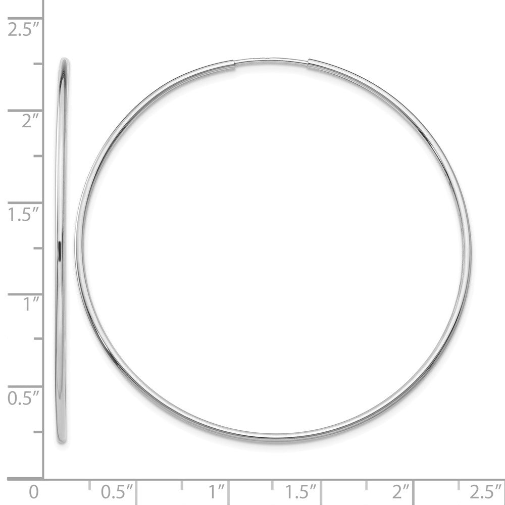 10K White Gold Endless Hoop Earrings