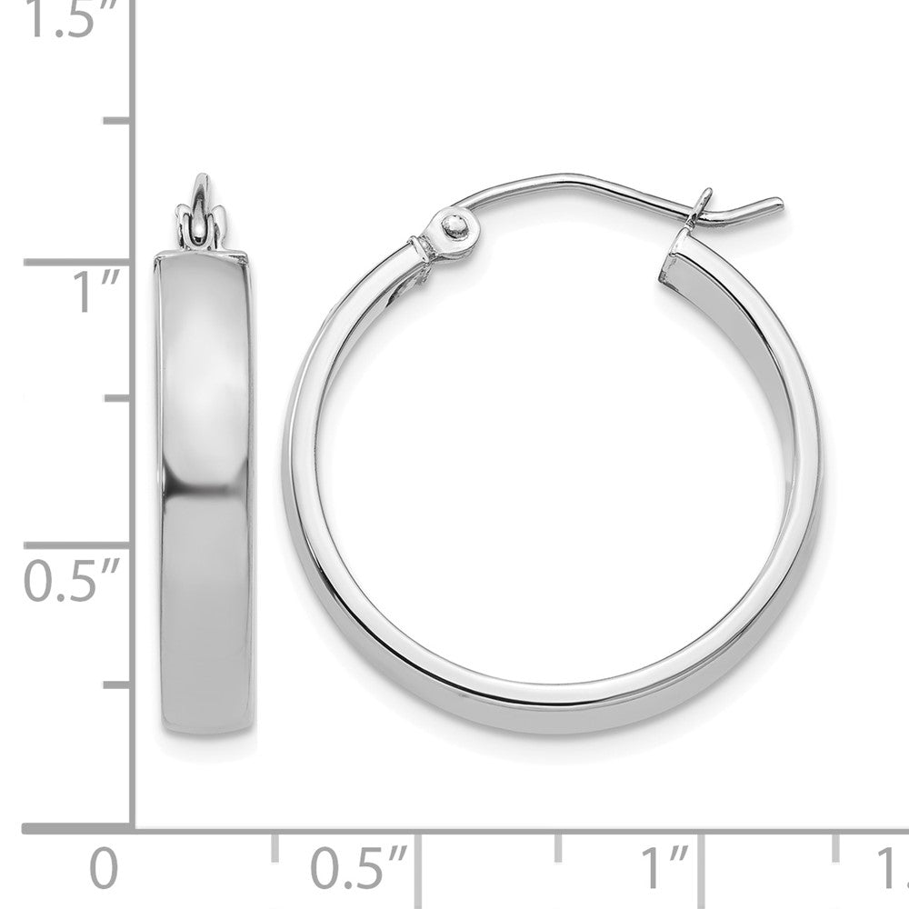 10k White Gold Polished Hoop Earring
