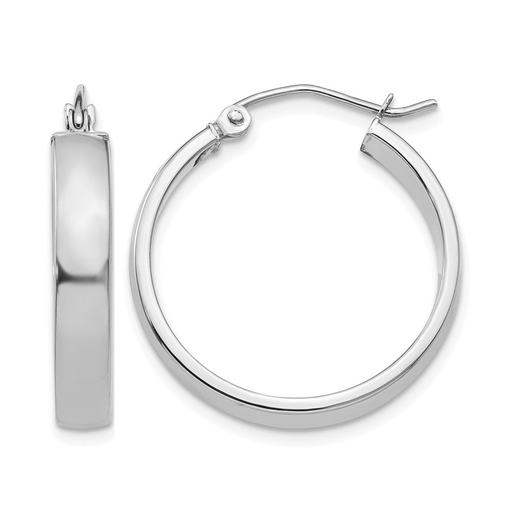 10k White Gold Polished Hoop Earring