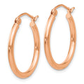 10K Rose Gold Polished 2mm Tube Hoop Earrings
