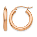 10K Rose Gold Polished 3mm Hoop Earrings