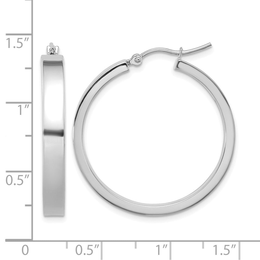 10k White Gold Polished Hoop Earring