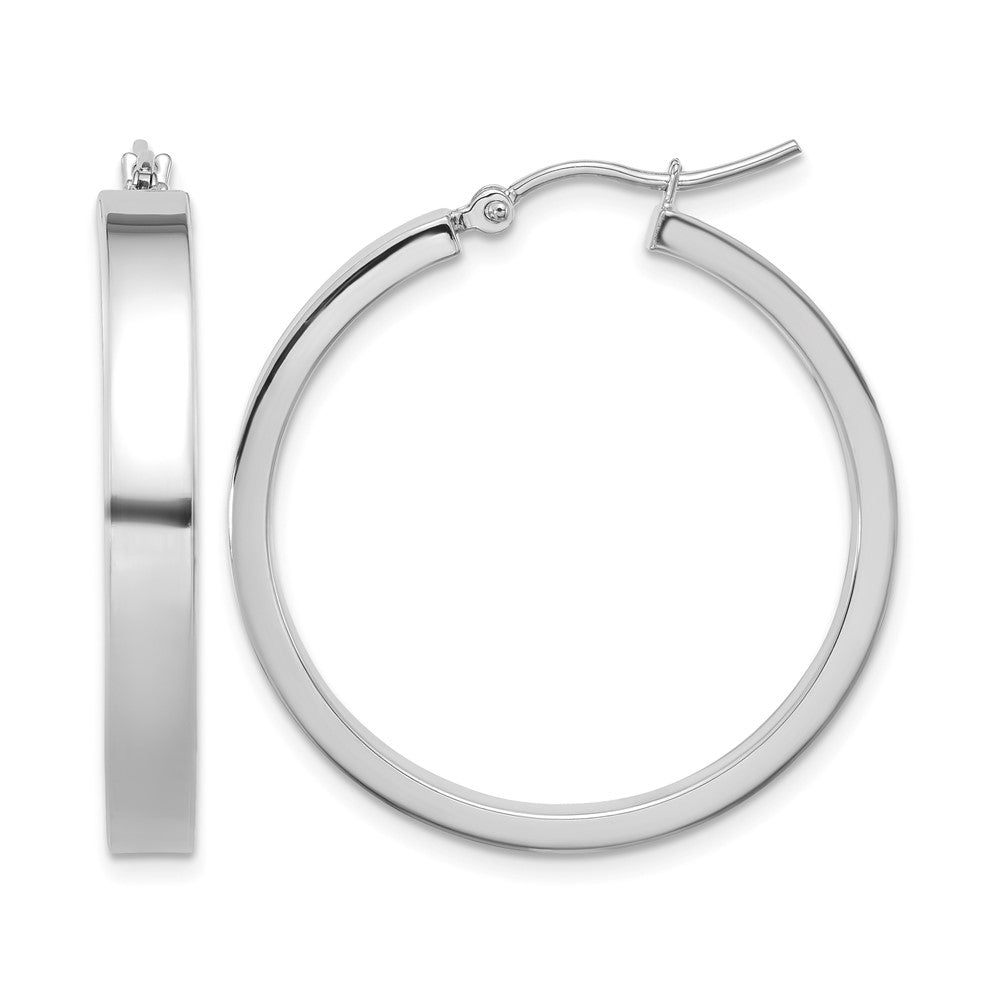 10k White Gold Polished Hoop Earring