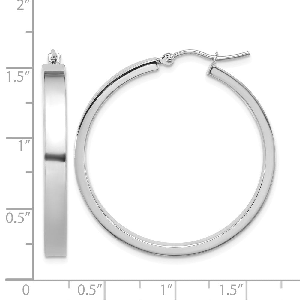 10k White Gold Polished Hoop Earring